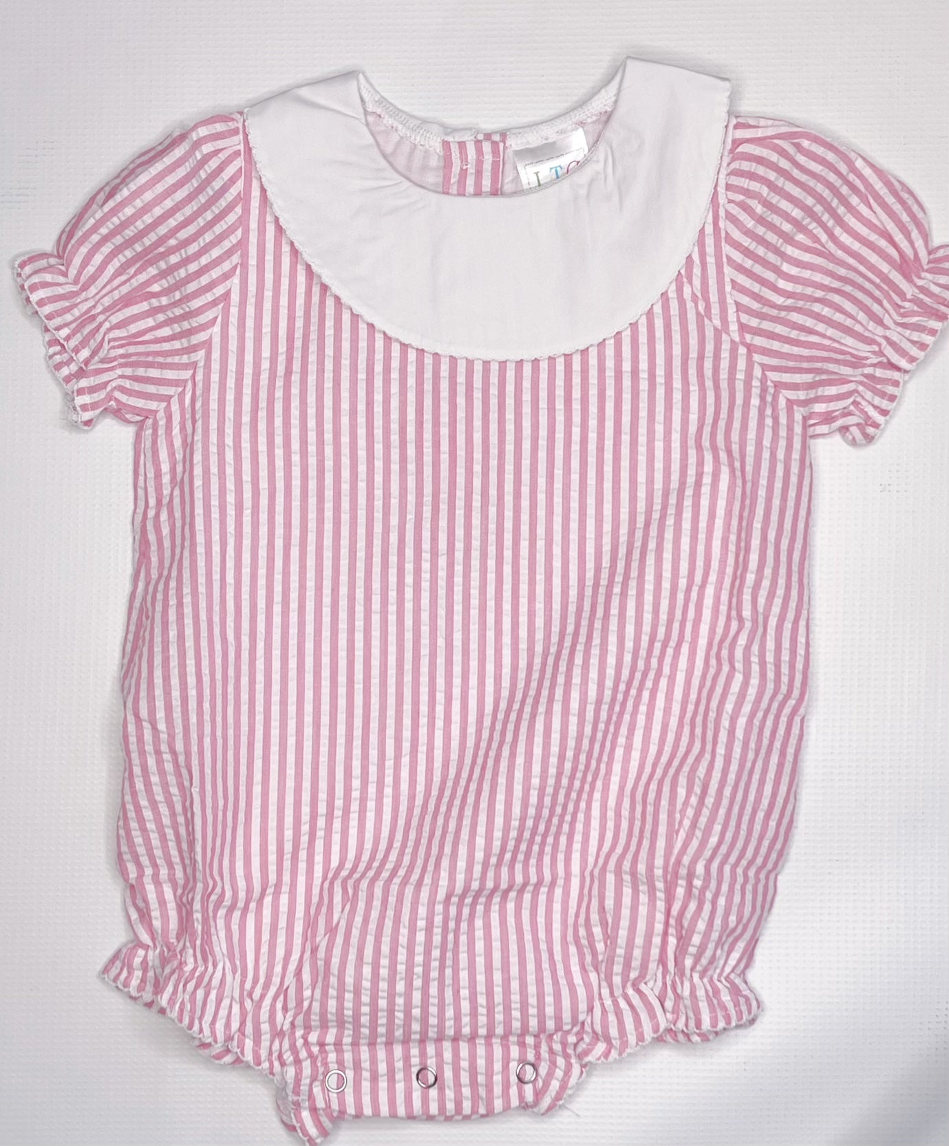 Girls Pink Short Sleeve Bishop Bubble