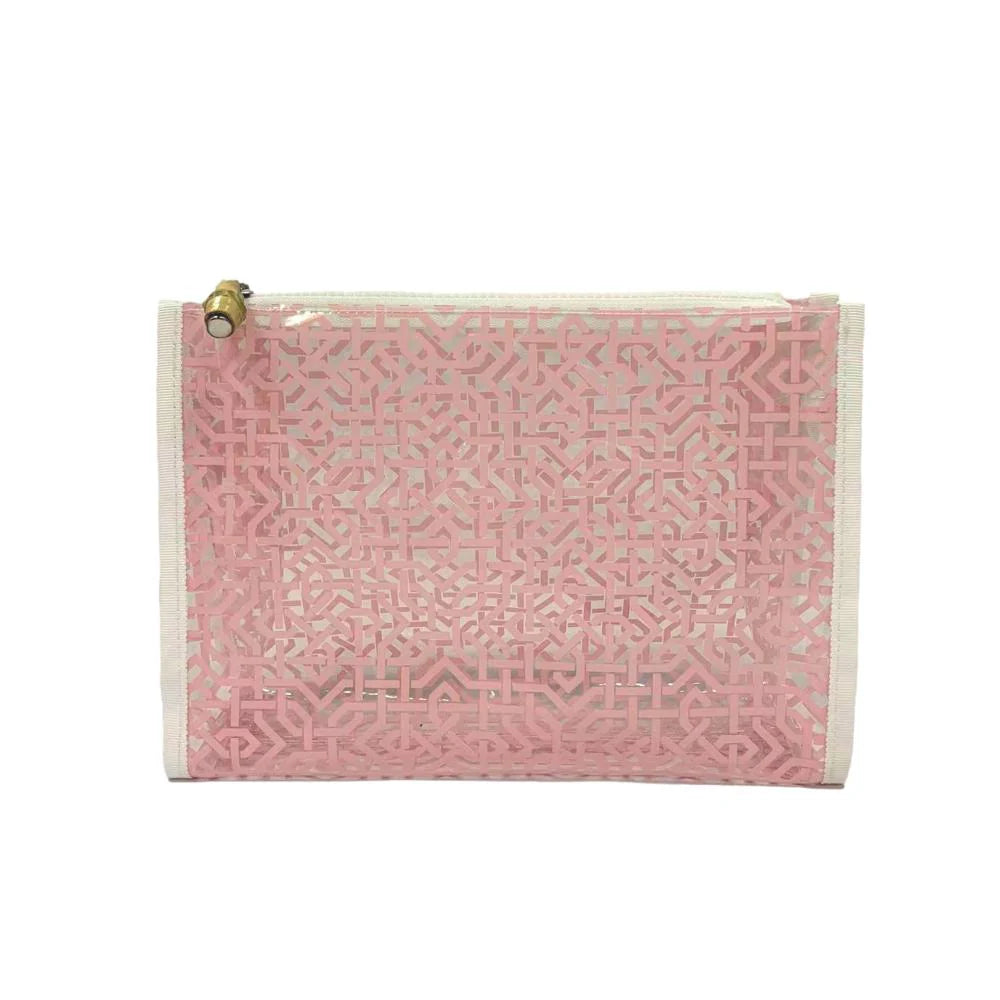 TRVL LATTICE BUNDLE SET - CLEAR Cosmetic or Toiletries Bag in Pink or Blue