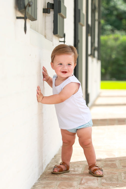 Shepherd Diaper Set in Light Blue Ditty Dot from Trotter Street Kids