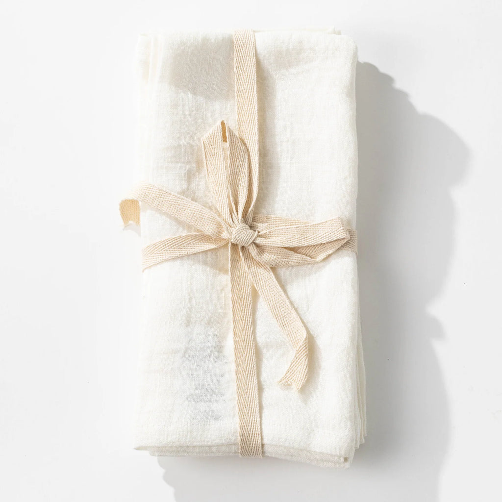 Stonewashed Ivory Linen Napkins Set of 4