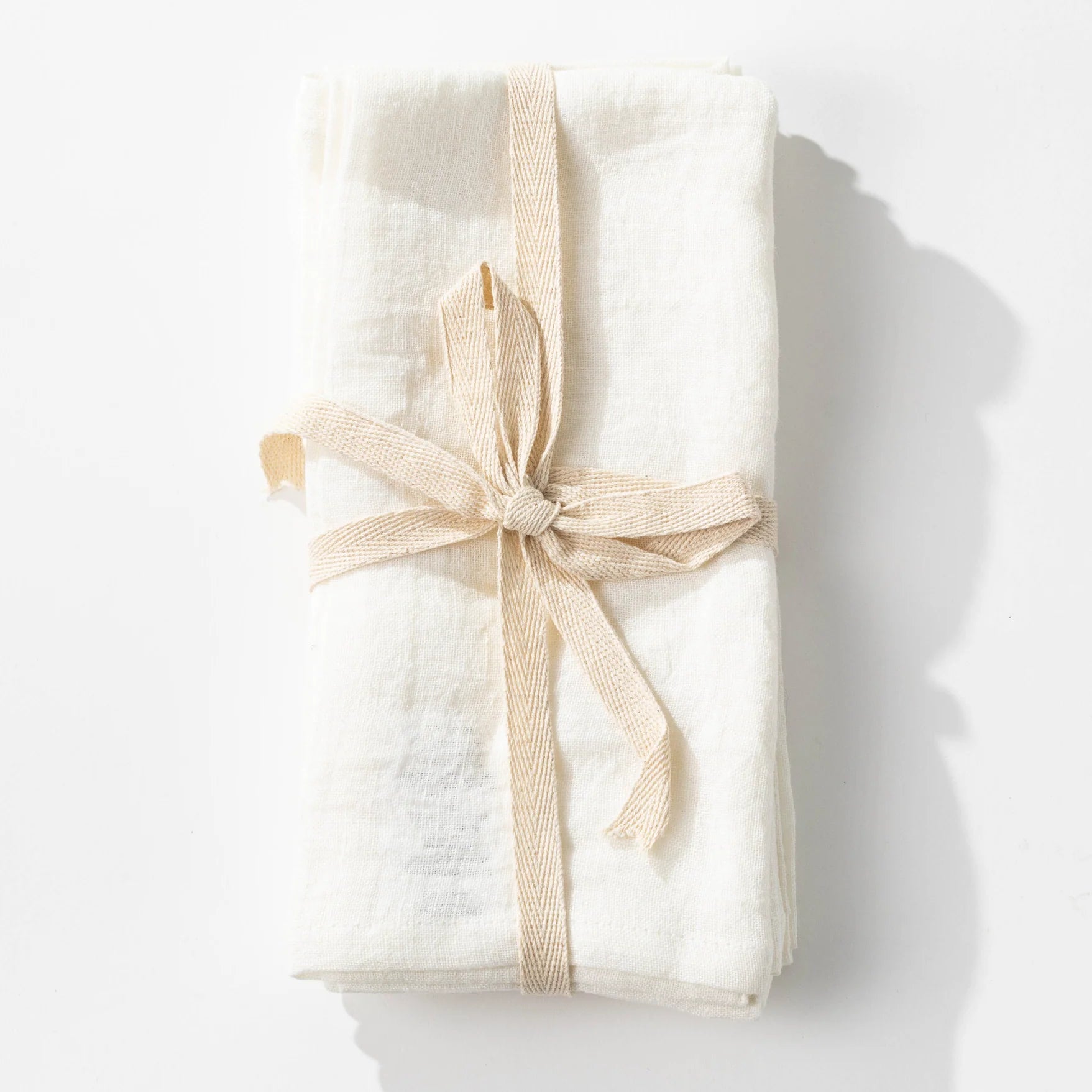 Stonewashed Ivory Linen Napkins Set of 4