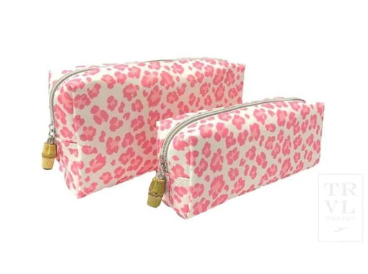 TRVL Duos Set of 2 Bags in Cheetah Pink