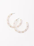 Olivia White and Gold Hoop Earrings by Michelle McDowell