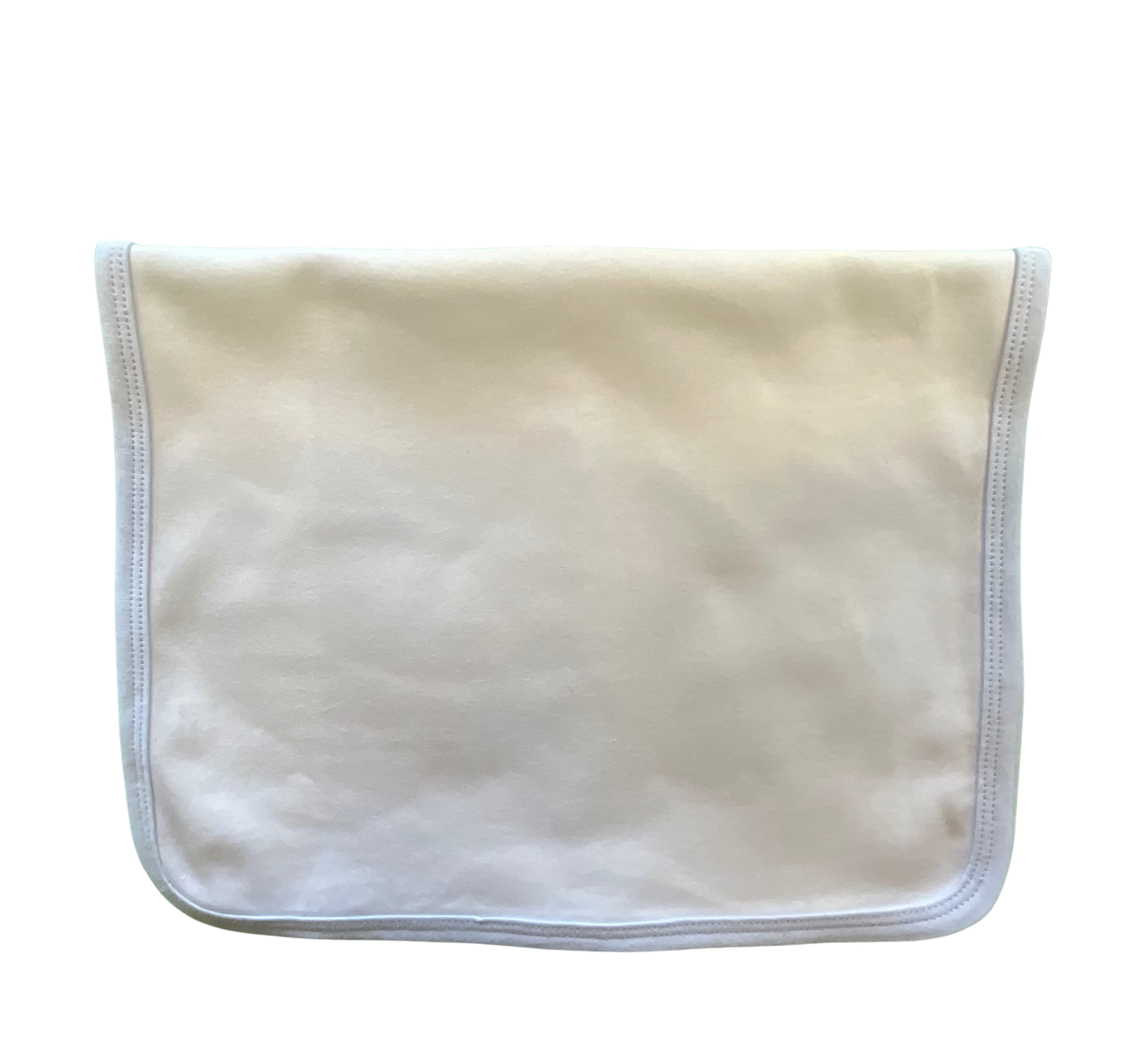 White Cotton Burp Cloth with Blue Trim