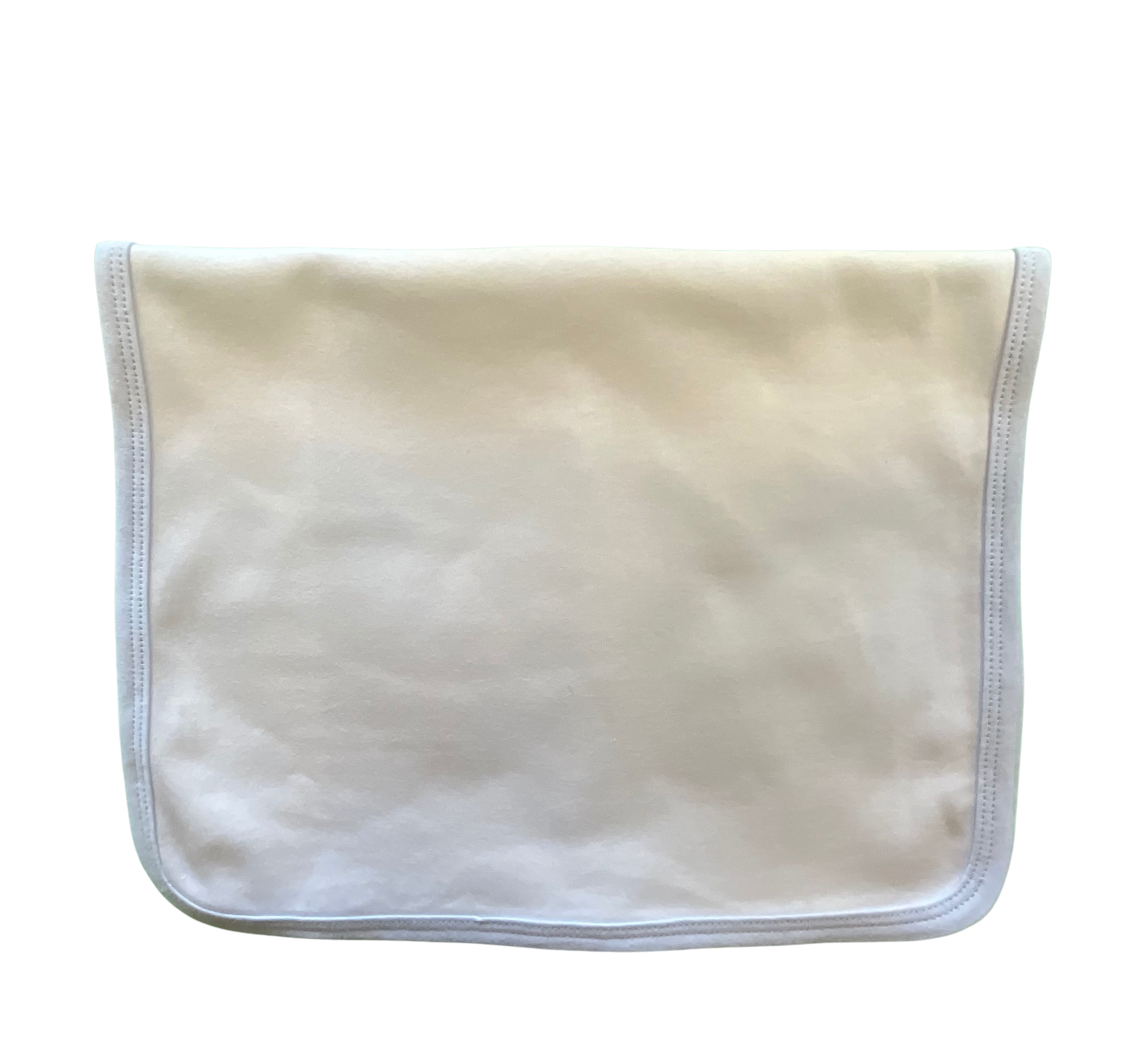 White Cotton Burp Cloth with Blue Trim