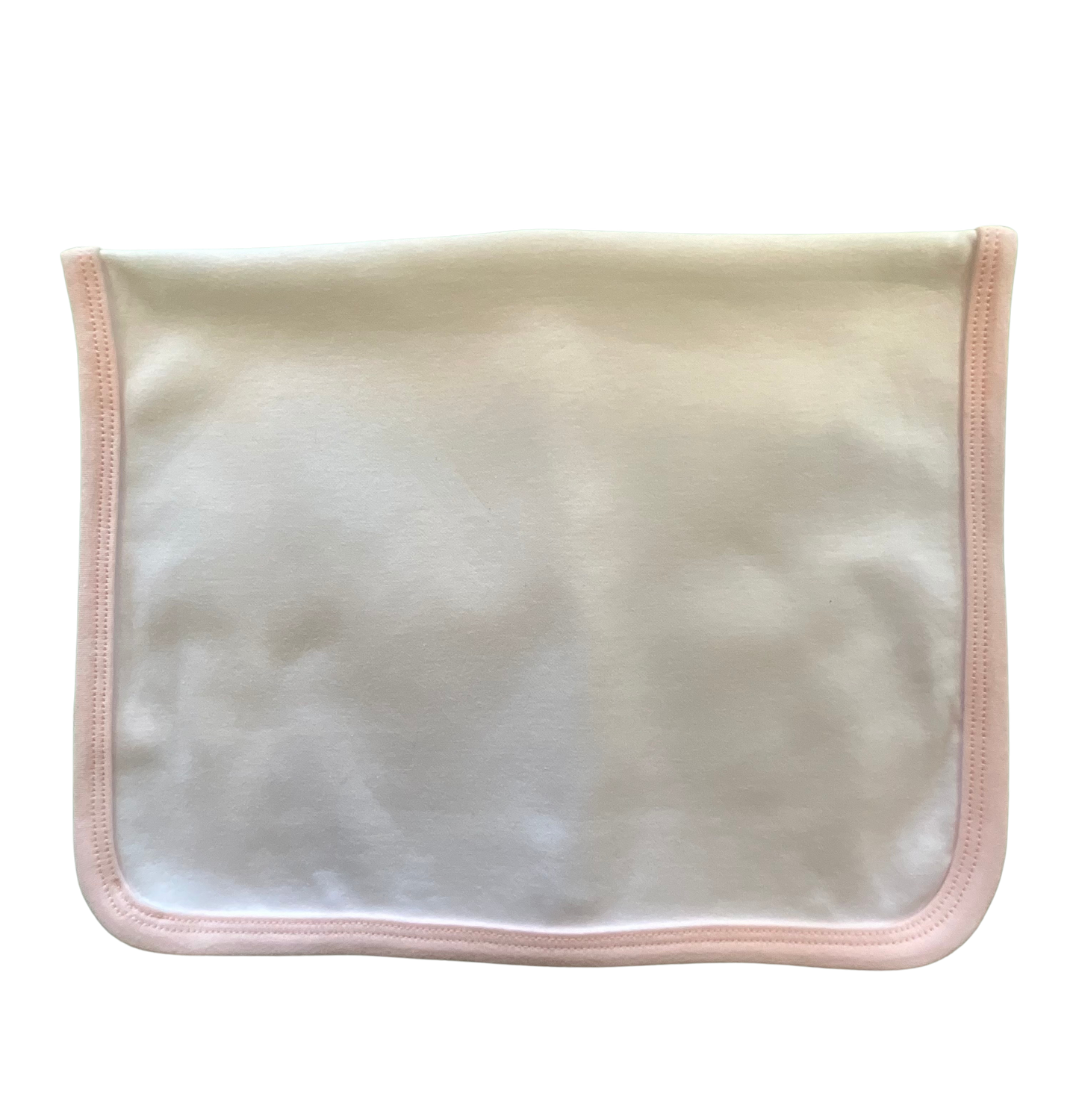 White Cotton Burp Cloth with Pink Trim