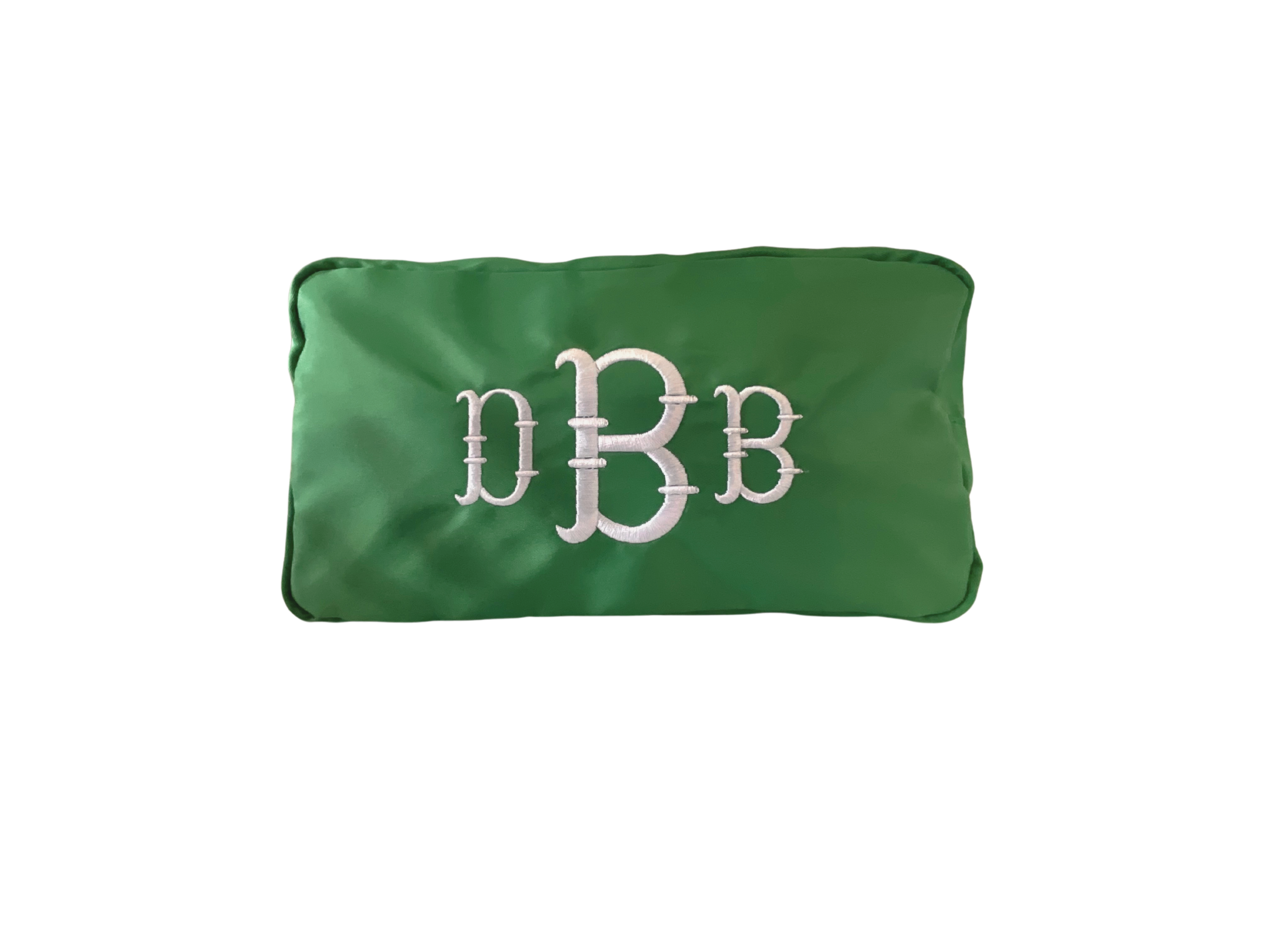 Kelly Green Large Nylon Cosmetic Bag with Optional Monogram