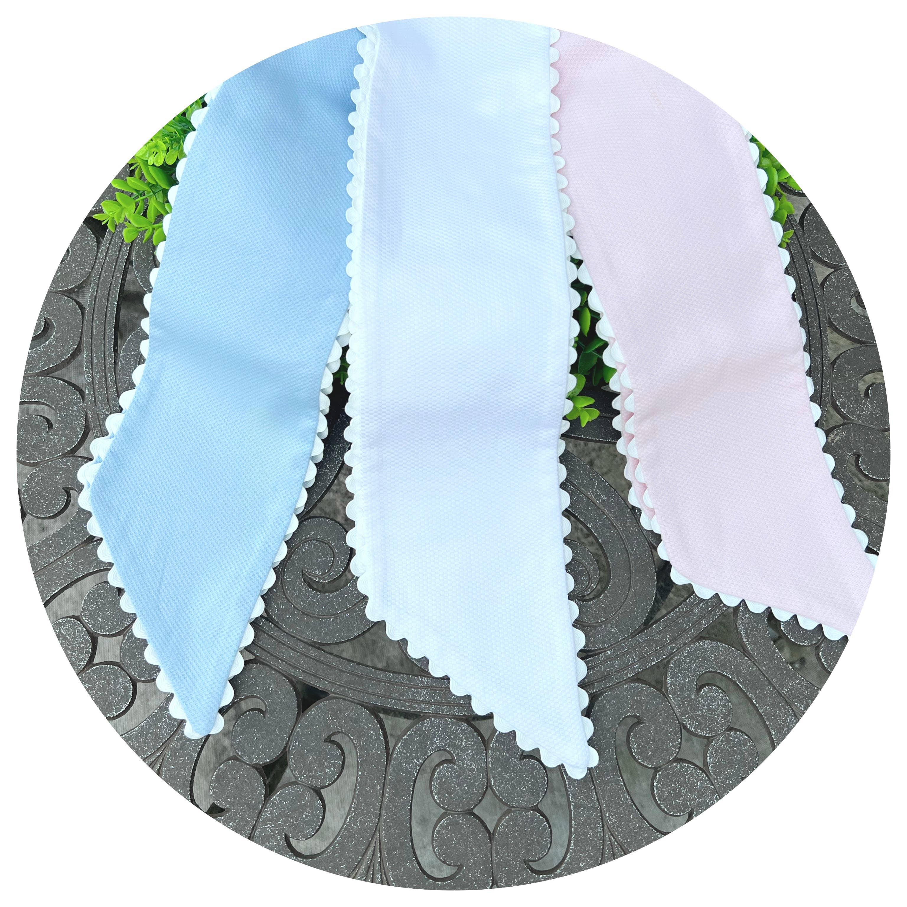 Pastel Color Cotton Pique Sash with Trim