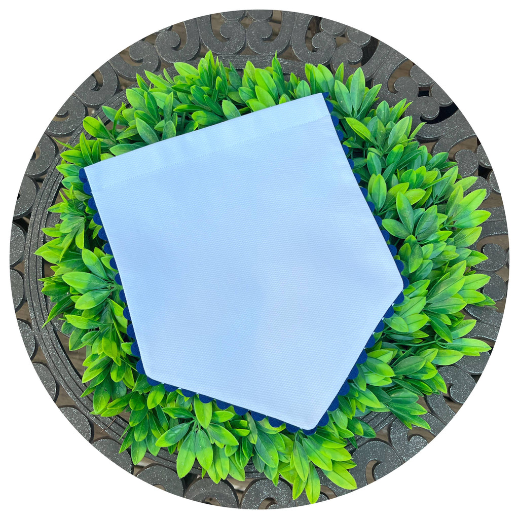 White Cotton Pique Banner with Hanging Set