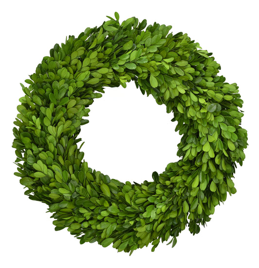 Preserved Boxwood Country Manor Wreath - Round - 14"