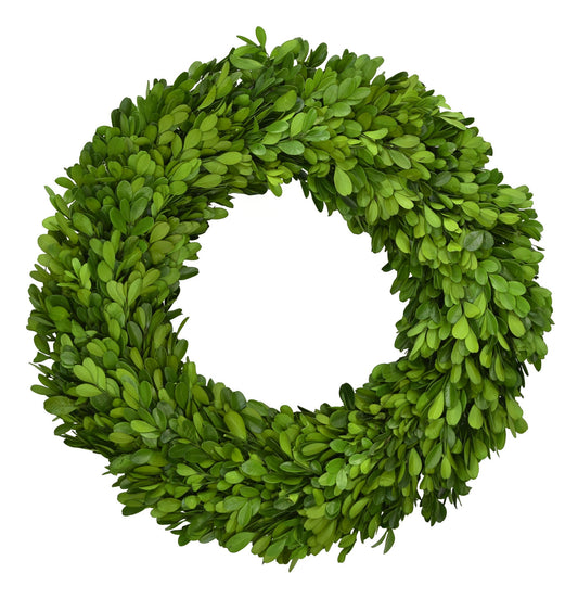 Preserved Boxwood Country Manor Wreath - Round - 20"