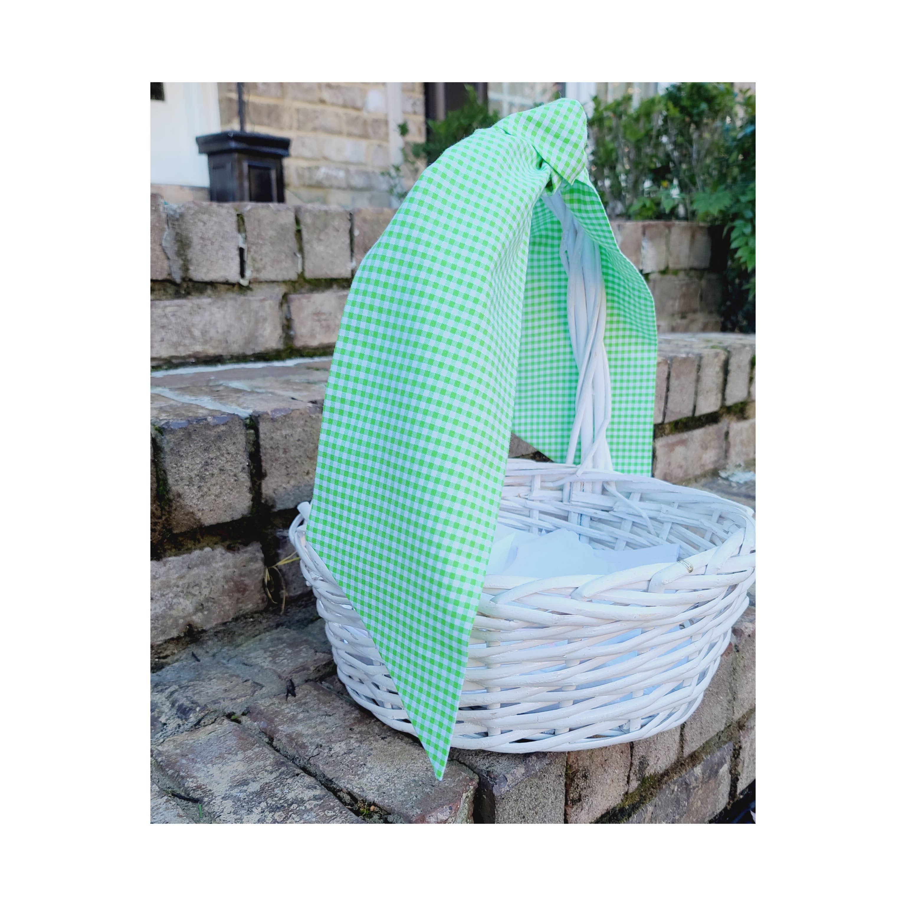 Pastel Gingham Sash for Easter Baskets and Easter Decor