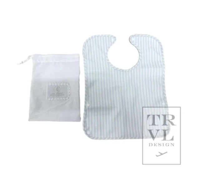 TRVL Pimlico Blue Stripe Bib with Optional Monogram