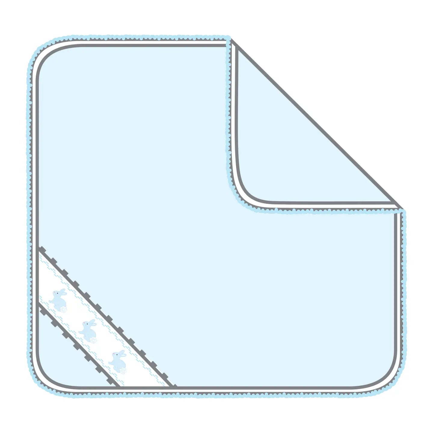 Pastel Blue Bunny Smocked Receiving Blanket