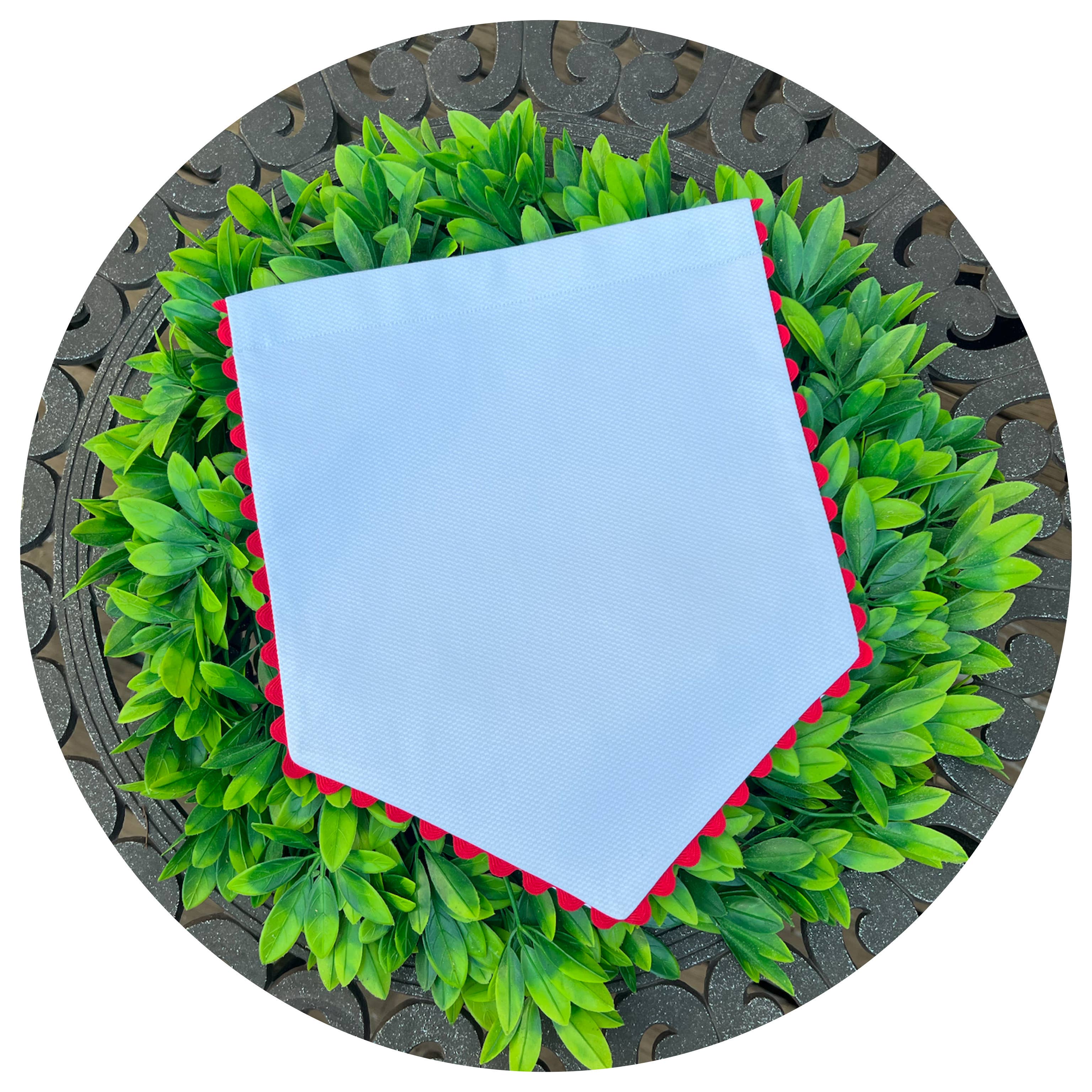 White Cotton Pique Banner with Hanging Set