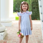 Camilla Dress in Dusty Blue & Light Pink from Trotter Street Kids