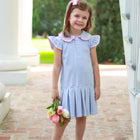 Camilla Dress in Dusty Blue & Light Pink from Trotter Street Kids