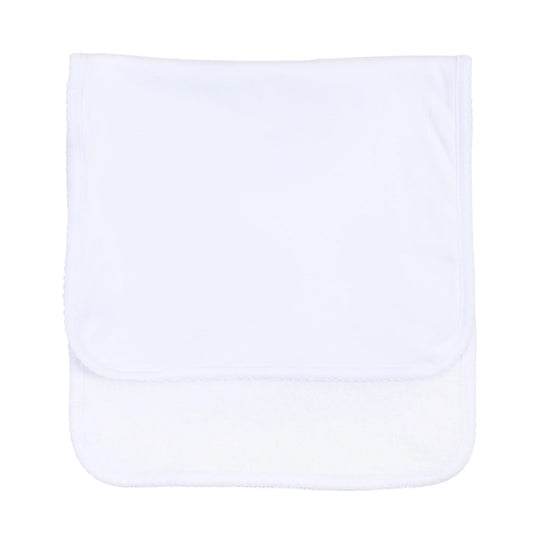 White Cotton Burp Cloth with Diamond Jacquard Texture