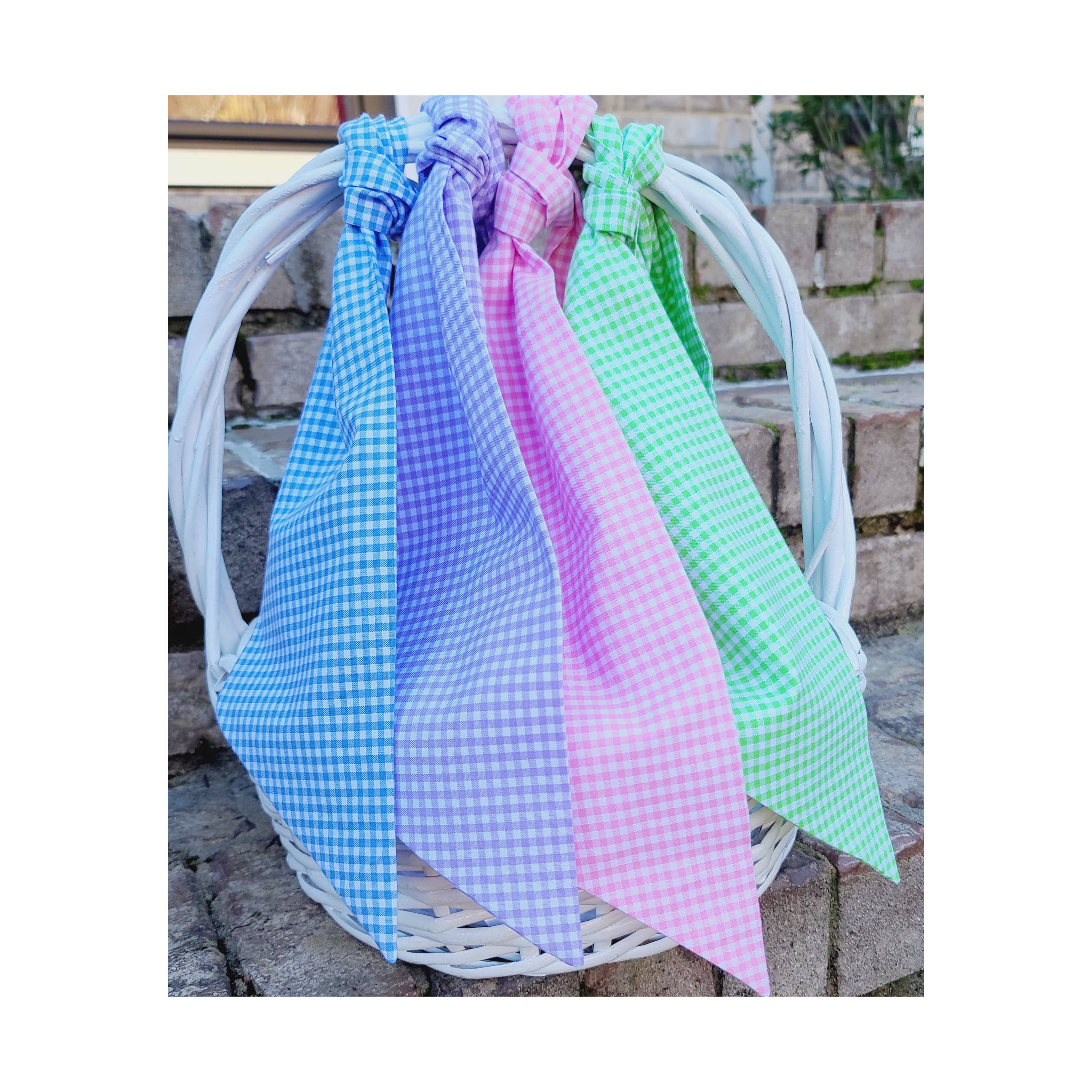 Pastel Gingham Sash for Easter Baskets and Easter Decor