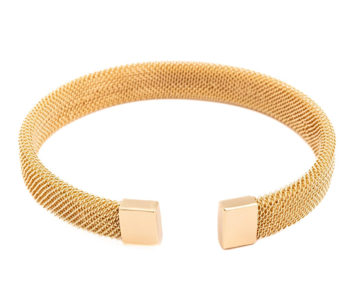 Gold Mesh Flat Cuff Sienna Bracelet by Michelle McDowell