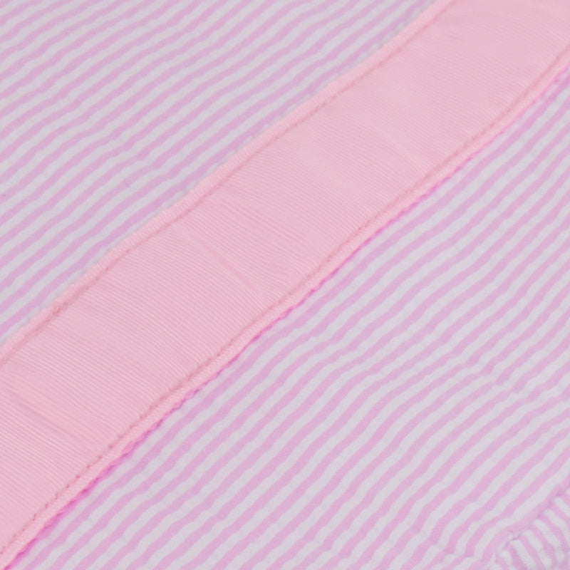 Pink Seersucker Medium Backpack