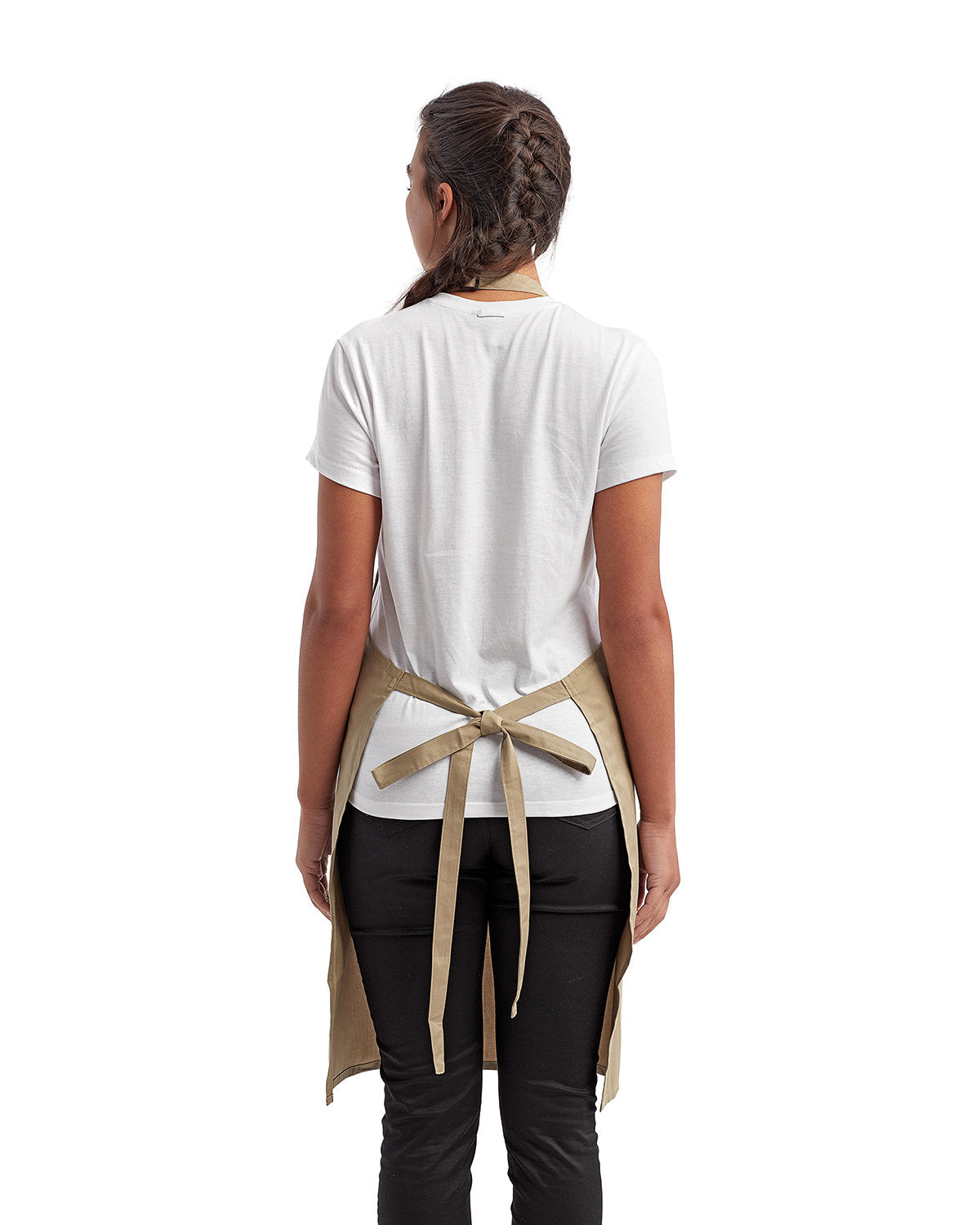 Khaki Cotton Artisan Bib Apron with Pocket