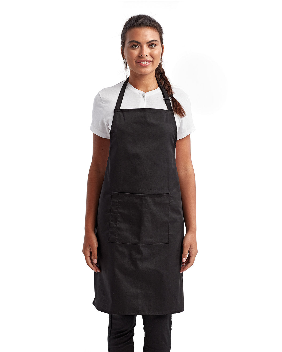 Black Cotton Artisan Bib Apron with Optional Monogram