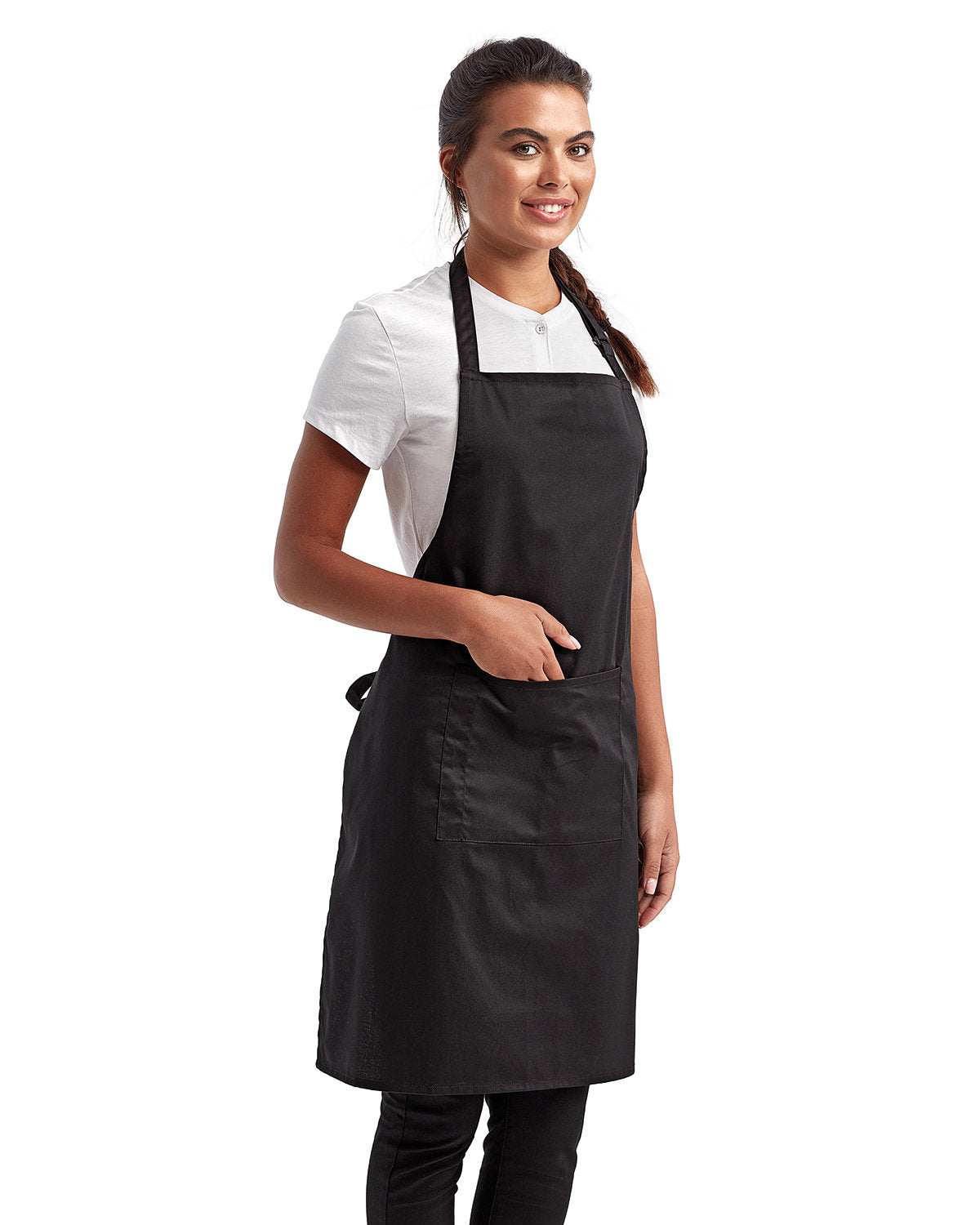 Black Cotton Artisan Bib Apron with Optional Monogram