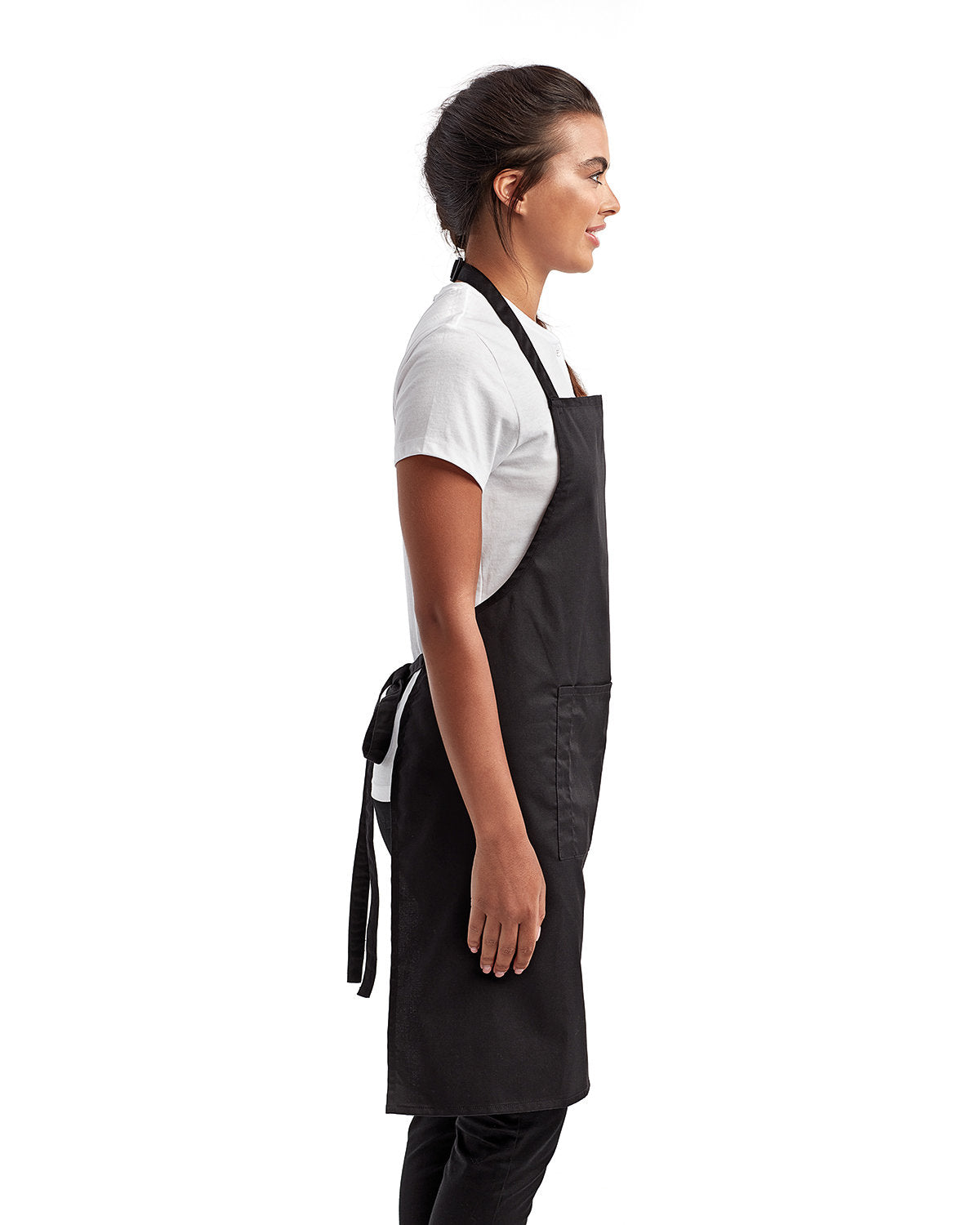 Black Cotton Artisan Bib Apron with Optional Monogram