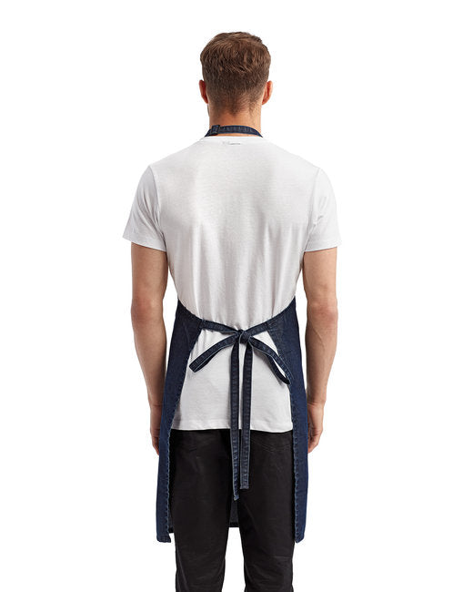 Indigo Denim Cotton Artisan Bib Apron with Pocket