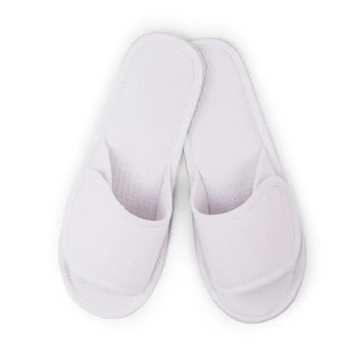 Women's Tropical Blue Cotton Waffle Spa Slippers